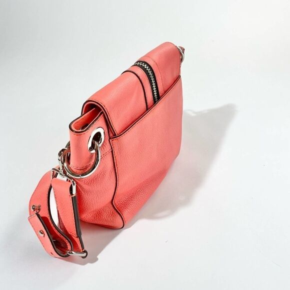 Milly coral leather statement zipper shoulder bag - Picture 8 of 16